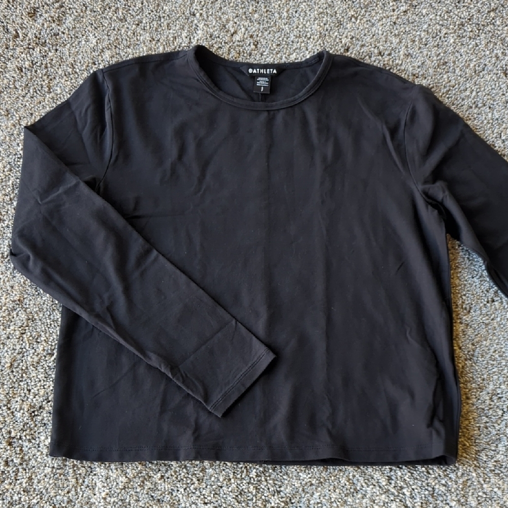 Athleta Essential Long Sleeve Tee - Black S